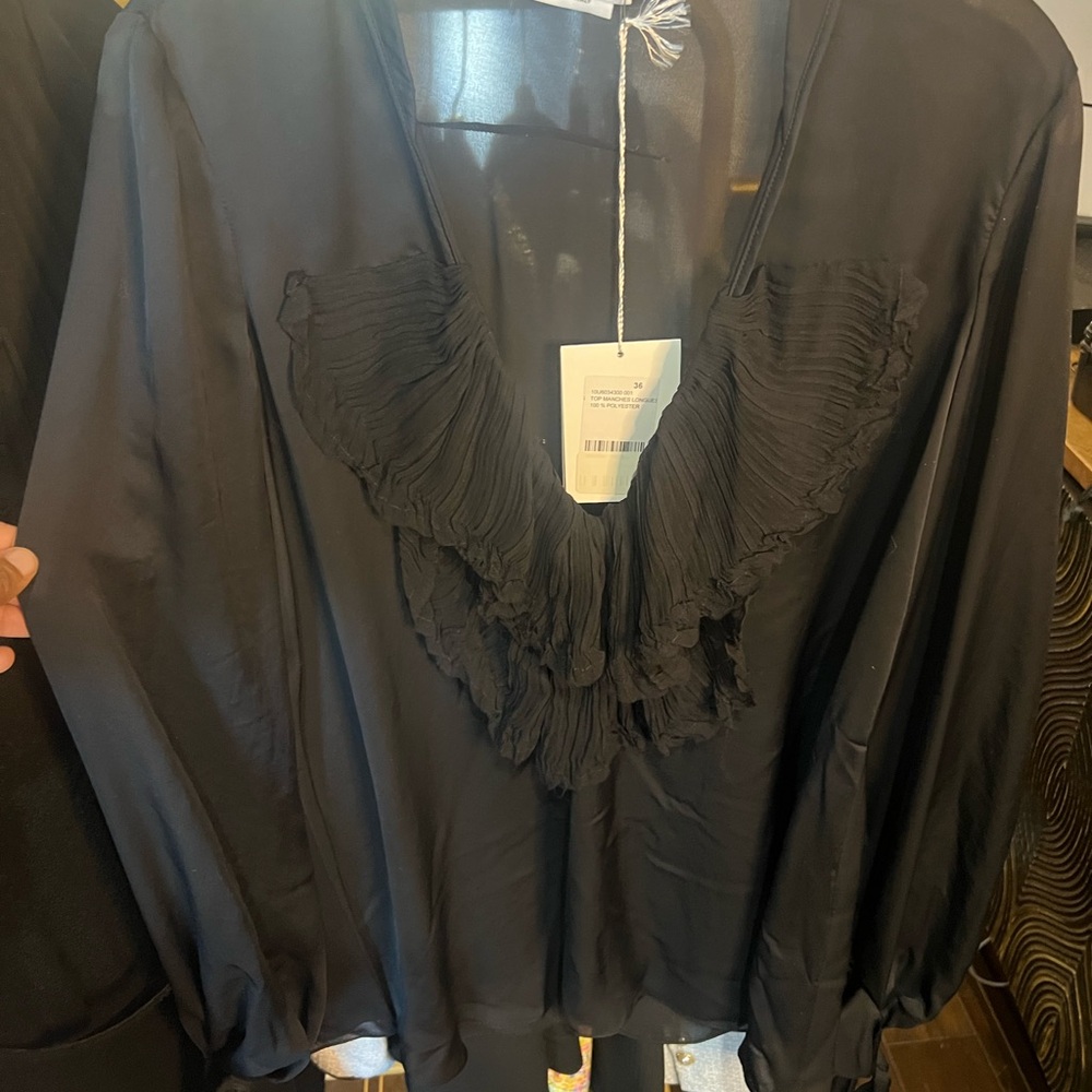 Givenchy Black Ruffled Blouse